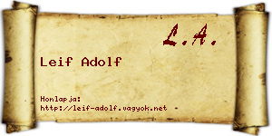 Leif Adolf névjegykártya